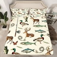 thumbnail image 2 of Castle Fairy Wildlife Deer Fish Duck Queen Sheet Sets for Boys,Woodland Animal Bed Set, 2 of 7