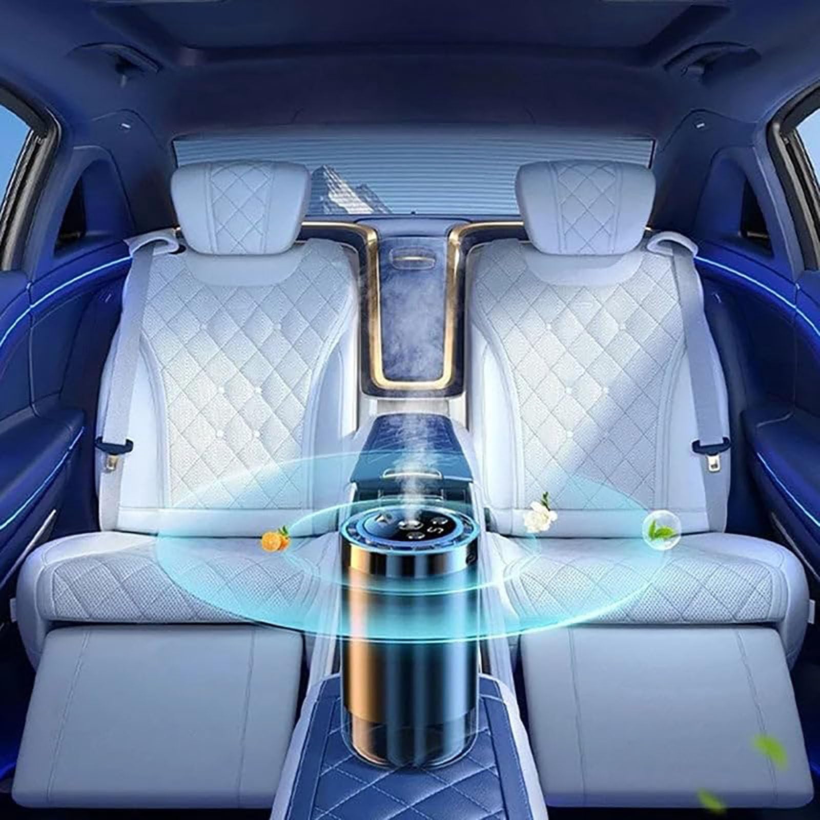 Smart Car Diffuser Set with Light & Spray Modes, Car Air Freshener Long Lasting Scent, Star Ambiance Roof, Auto On/Off, Muli Adjustable Modes USB Charge (Gardenia-5-Speed (Aluminum Alloy))