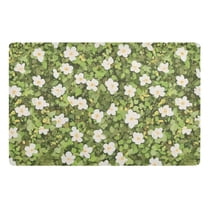 Green Grass and White Flowers Floor Door Mat Outdoor Indoor for Home Entrance Welcome Mats 32"x20"