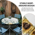 thumbnail image 5 of Sunflower Fitted Tablecloth with Elastic Edged, Round Table Cloth for Dining Table, Yellow Floral Pastoral Botanical Leaves Waterproof Oil Proof Table Cover for Indoor Outdoor 36"-44", 5 of 8
