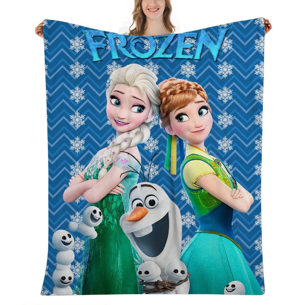 Frozen Blanket for Girls Soft Cute Throw Blanket Warm Fleece Fluffy