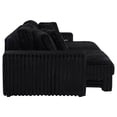thumbnail image 6 of Jacana Corduroy Upholstered Dual Power Chaise Sofa Black, 6 of 15