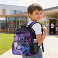thumbnail image 3 of Uorisanigo Purple Galaxy Wolf School Backpack for Kids Boys Large Capacity, Lightweight Preschool Elementary Daypack with Adjustable Shoulder for Camping Travel, 3 of 7