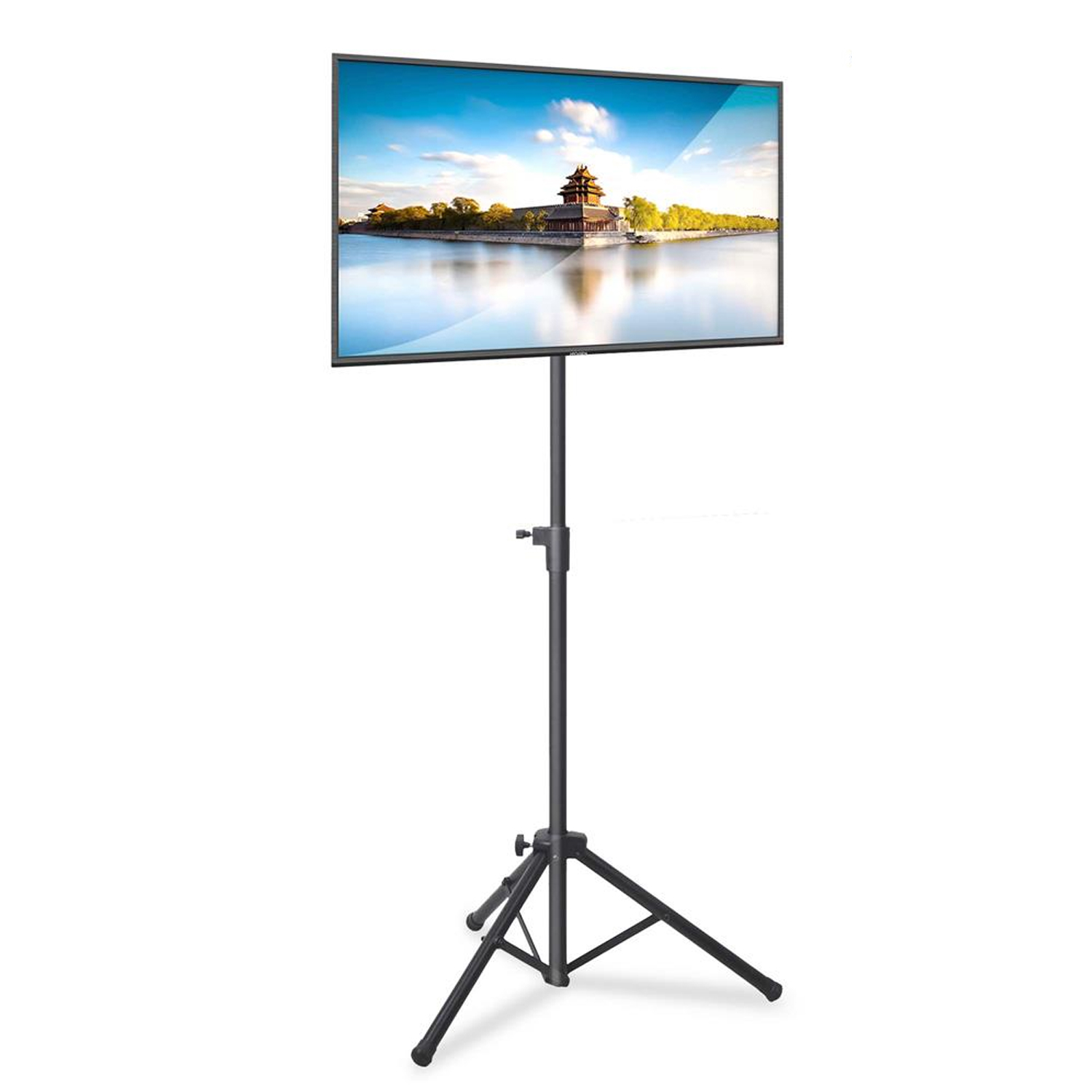 Pyle Foldable Adjustable Height Steel Tripod Flatscreen TV Stand, Black (2 Pack) - image 2 of 8