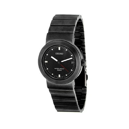 Midsize Black Stainless Steel Watch