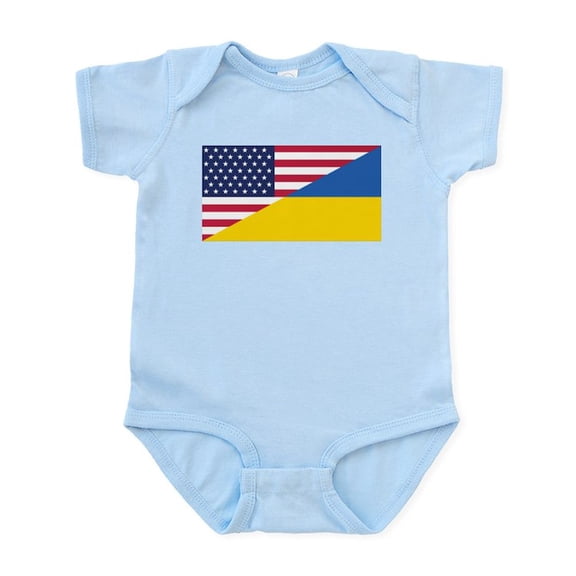 CafePress - American Support Towards Ukraine Body Suit - Baby Light Bodysuit, Size Newborn - 24 Months