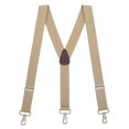 thumbnail image 1 of Suspender Store Solid Suspenders -1.5-Inch Wide Elastic - Y-Back - Trigger Snaps - 60" for 6'4" to 6'9" tall - Tan, 1 of 4