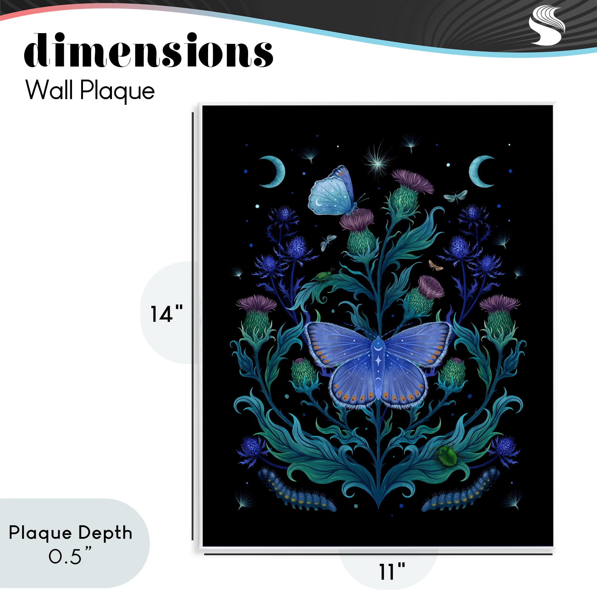 Stupell Industries Thistles & Insects at Night Wall Plaque Art, design by Episodic Drawings