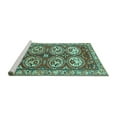 thumbnail image 2 of Ahgly Company Machine Washable Indoor Square Persian Turquoise Blue Traditional Area Rugs, 5' Square, 2 of 4