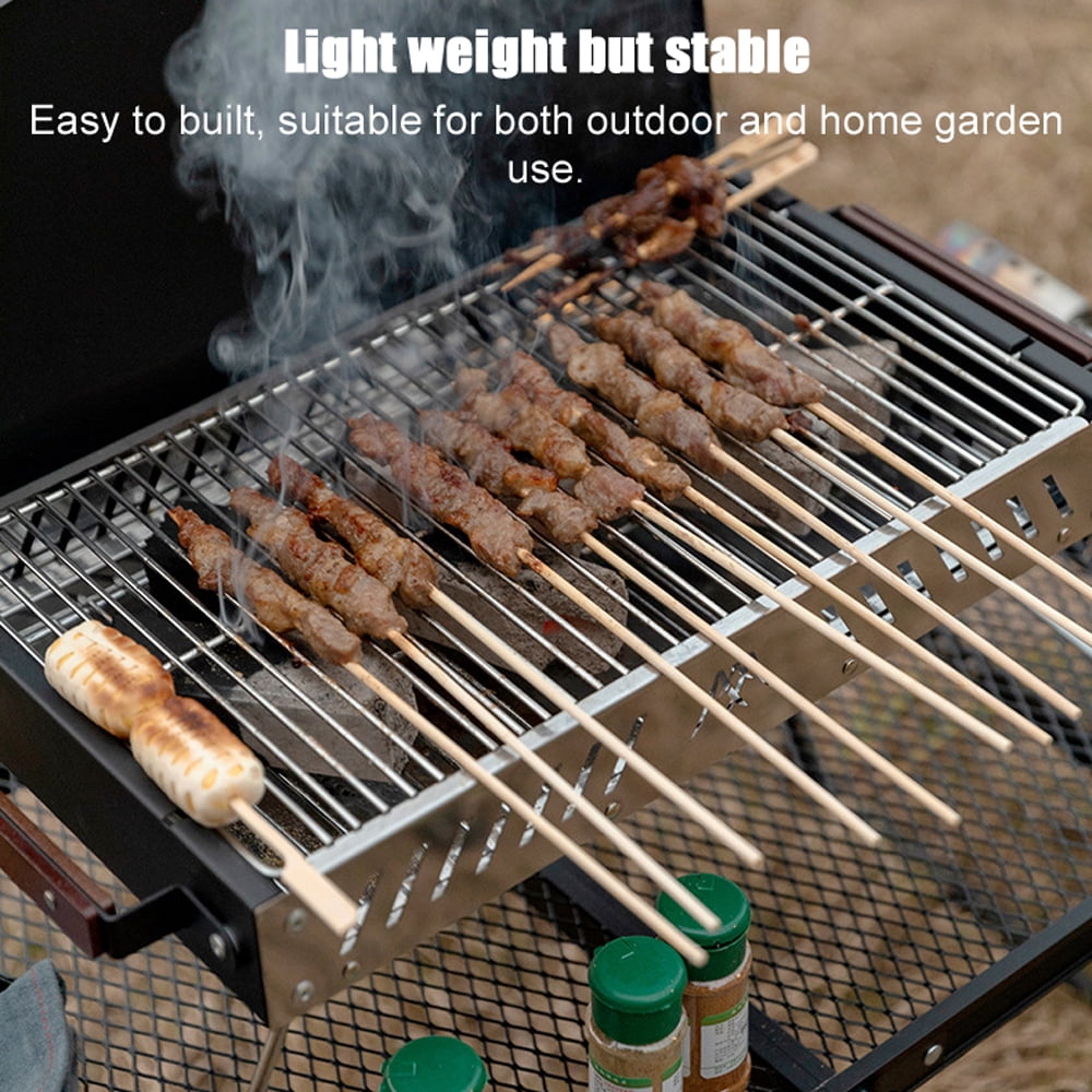 Outdoor Camping Picnic Stainless Steel Charcoal Grill Home Garden Barbecue Rack Portable Detachable Barbecue Grill Charcoal Grill