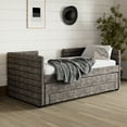 thumbnail image 3 of Sofa Bed Twin Size Upholstered Daybed with Trundle and 3 Storage Drawers, Chenille Fabric Sofa Bed for Guest Room, Living Room, Space-Saving Modern Day Bed Frame, No Box Spring Needed,Gray,Convertibl, 3 of 8
