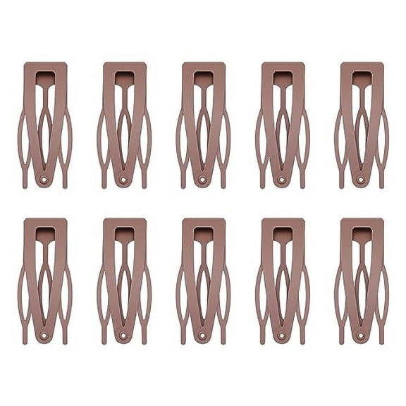 10 Pcs Double Grip Hair Clips,Sightor Metal Snap Hair Clips Hair Barrettes for Women Hair Making Salon Supplies Hair Accessories (Brown)