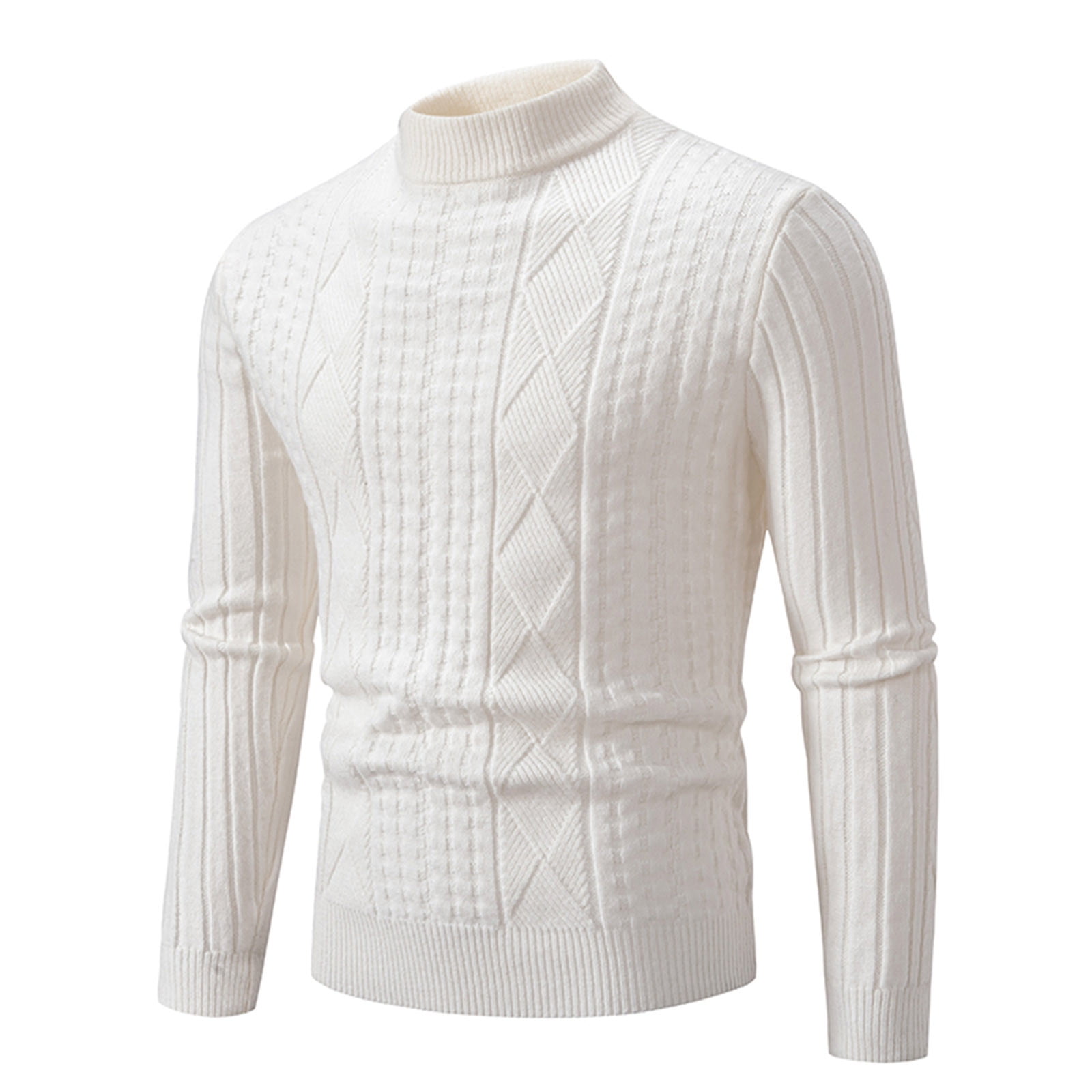 Mens Knitwear Mock Turtleneck Vintage Round Neck Solid Color Mens Knitwear Mock Turtleneck Vintage Round Neck Solid Color