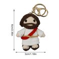 thumbnail image 3 of Yarn Bearded Figure Keychain Crocheted Pendant Bag Charm With Metal Clasp Decorative Accent for Purse Backpack Luggage, 3 of 9
