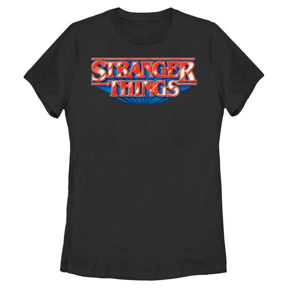 Netflix Women's Stranger Things Glossy Style Classic Shadow Logo T Shirt