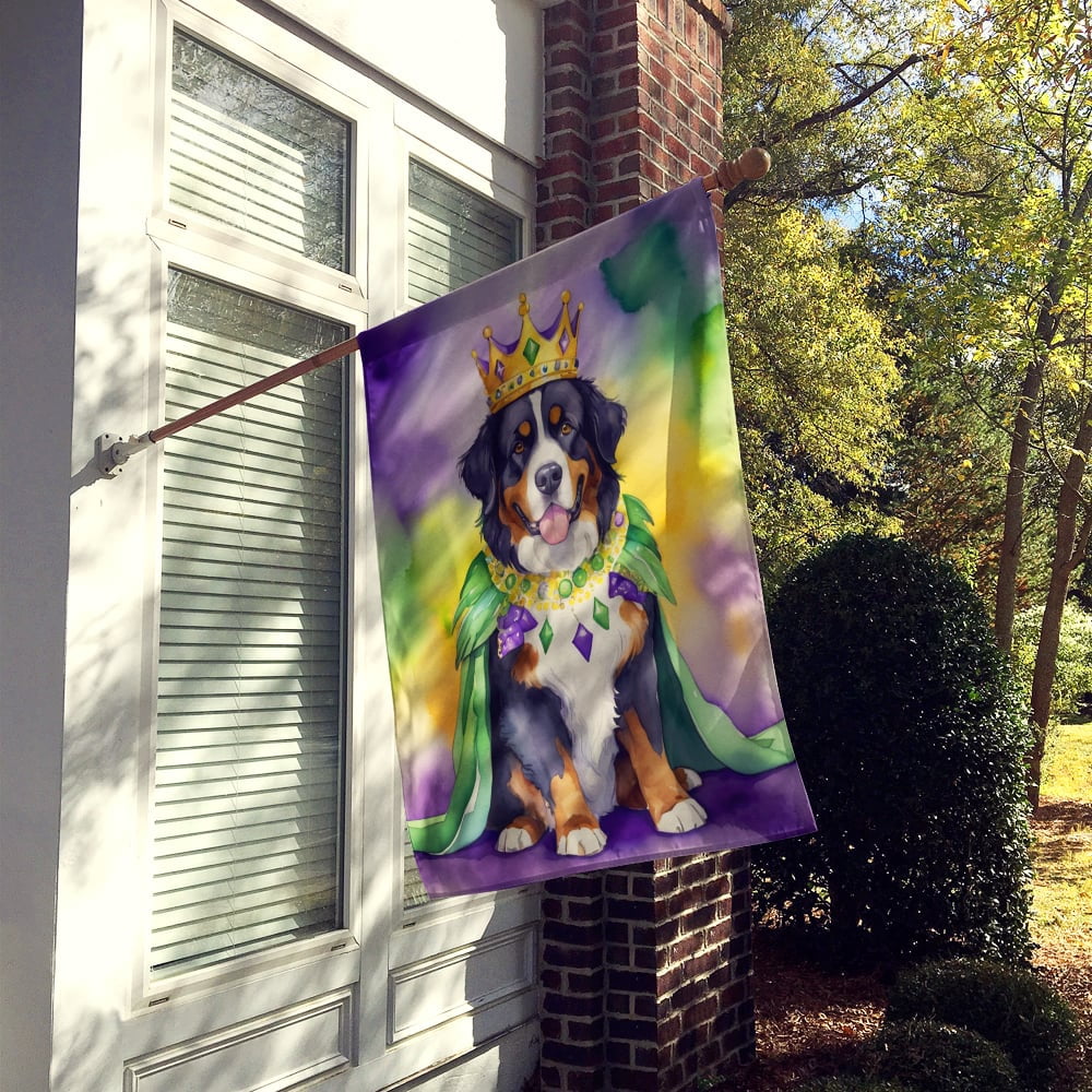 Bernese Mountain Dog King of Mardi Gras House Flag 28 in x 40 in