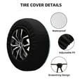thumbnail image 5 of DouZhe Waterproof Spare Tire Cover, Minimalist Ocean Sea Wave Prints Adjustable Wheel Covers Fit for Jeep Trailer RV SUV Car, 15 inch, 5 of 7