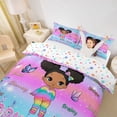thumbnail image 3 of Castle Fairy Black Cute Princess Twin Duvet Cover,Gradient Rainbow Bow Twin Bedding,Bright Cyan Magenta Yellow,1 Duvet Cover and 1 Pillowcase, 3 of 6