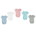 thumbnail image 4 of piezas de monos para bebé con cuello redondo y manga corta de color liso para recién nacidos de 0 a 3 meses, 4 of 15
