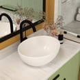 thumbnail image 2 of Stylish 16x13 Inch White Ceramic Oval Bathroom Vessel Sink - Stain , Modern Must-have For Centerpiece Item, 2 of 5