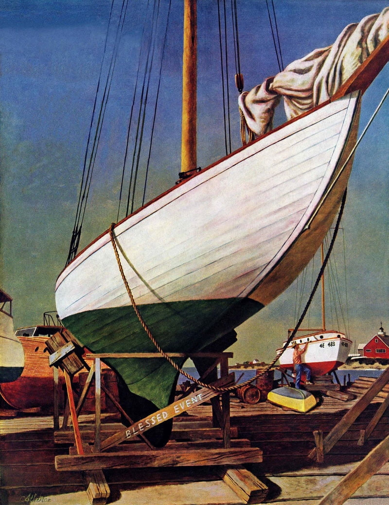 Marmont Hill "Dry Dock" by John Atherton Painting Print on Canvas