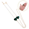 thumbnail image 1 of RUNROTOO Cordon pour Lunettes Chaîne en Forme de Cœur Métal Vert Foncé Lot de 1 Design Anti-Perte pour Femmes, 1 of 7