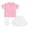 Pink, variant on KAUOD Athletic Golf Outfits for Girls Short Sleeve Polo Shirt, Puff Mini Skirt, Socks Summer Tennis Soccer Clothes Set