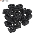 thumbnail image 3 of 0.8x0.9" Cord Locks, 30 Pack Double Hole Spring End Toggle Stopper for Drawstring Bag Shoelaces, Black, 3 of 5