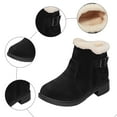 thumbnail image 5 of Rokment Bow Mid Calf Snow Boots for Women Girls 2025 Ethnic Fuzzy Warm Suede Bowknot Short Dress Ankle Booties, 5 of 7