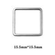 thumbnail image 3 of 30 Uds. de abalorios cuadrados geométricos Macarena de acero inoxidable conectores de aro de plata, 3 of 8