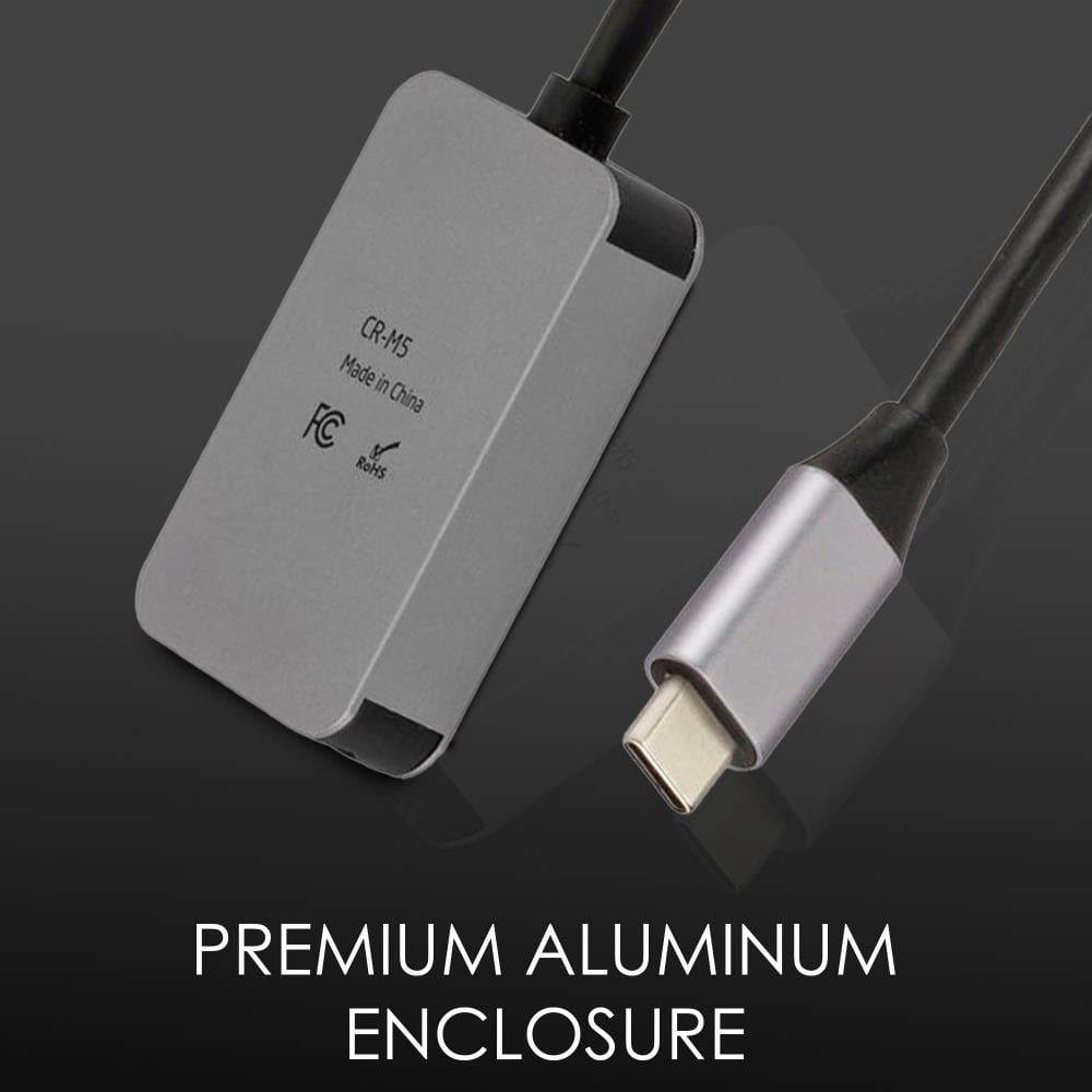 USB-C SD Card Reader – UHS-II Compatible, 7.9" Integrated USB-C Cable, High-Speed Data Transfer for SD/SDHC/SDXC Cards, Compatible with Tablets/Laptop/Smartphones by Xcellon