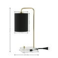 thumbnail image 3 of SAFAVIEH Nevana 20 in. Glam Brass Gold Iron USB Port Table Lamp with Black 100% Cotton Shade, 3 of 6