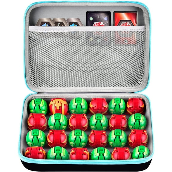 Case for 24pcs Bakugan Collectible Action Figures, Mini Toys Holder and Trading Cards Easy to Carry- Box Only