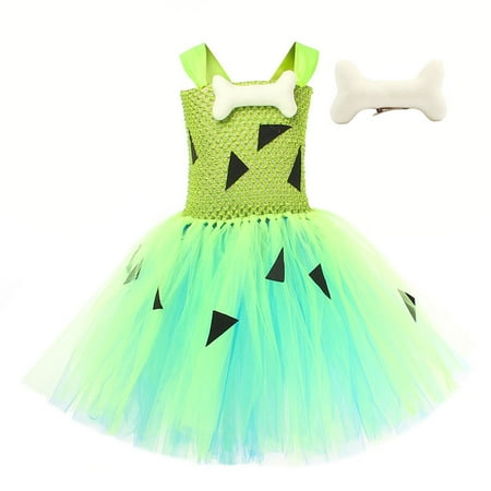 

UACY Baby Hallo-ween Outfits Caveman Dog Bone Clothes Boys Dress Up Clothes Girls Hallo-ween Sleeveless Caveman Dress Dog Bone Hairpiece Two PC Set(Blue 6-7 Years)