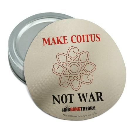 

Big Bang Theory Make Coitus Not War Round Rubber Non-Slip Jar Gripper Lid Opener