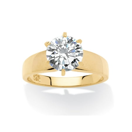 Palm Beach Jewelry 3 Tcw Round Cubic Zirconia 14k Gold Over Palm Beach Jewelry 3 Tcw Round Cubic Zirconia 14k Gold Over Sterling Silver Solitaire Bridal Engagement Ring