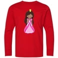thumbnail image 3 of Inktastic African American Princess, Queen, Gown, Pink Dress Long Sleeve Youth T-Shirt, 3 of 5