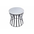 thumbnail image 1 of Élégante Table d'Appoint en Fer avec Plateau en Marbre, Blanc, 1 of 5