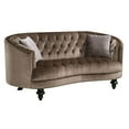 thumbnail image 1 of Furniture of America Balon Glam Fabric Tufted Loveseat in Brown, 1 of 6