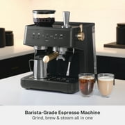 Thyme & Table Barista Grade Espresso Machine with 15-Bar Pressure and Conical Burr Grinder, Slate Grey