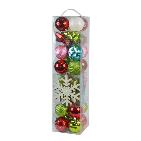 Jeco 40 Piece Tinsel Town Christmas Tree Ornament Set
