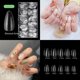 thumbnail image 5 of 2500 puntas de uñas de gel falsas transparentes, cubierta completa, uñas postizas acrílicas cortas para extensión de uñas, salón de uñas DIY para el hogar, cinco formas, 5 of 5