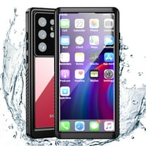 SaniMore for Samsung Galaxy S23 Ultra IP68 Waterproof Case Built-in Screen Protector, Rugged PC Transparent [Not Yellowing Technology] Dustproof Heavy Duty Protective for Samsung S23 Ultra, Black