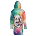 thumbnail image 2 of Funny Watercolor Adorable Bulldog Peeking Through Torn Paper Effect All Over Print 3D Hooded Duffle Toggle Coat Dog Lover Gifts Idea - 00026, 2 of 6