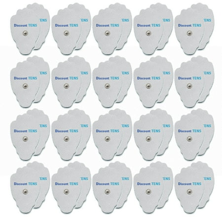 TENS Electrodes - Large Replacement Electrode Pads for TENS Units - 20 Pairs of Snap TENS Unit Electrodes (40 TENS Unit Pads) - Discount TENS Brand