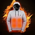 thumbnail image 2 of Yibooy Men Women USB Rechargeable 3 Heat Level 5 Heated Zone Heating Hoody (Grey M), 2 of 8