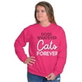 thumbnail image 4 of Dogs Whatever Cats Forever Funny Unisex Plus Fleece Graphic Sweatshirt Brisco Brands 2X, 4 of 5