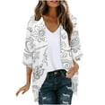 thumbnail image 2 of Sokhug Kimonos for Women Floral Short Sleeve Cardigan Summer Casual Loose Open Front Beach Cover Up Chiffon Resort Wear, 2 of 5