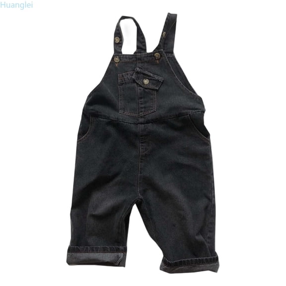 Huanglei Kids Bib Pants Autumn Style Thickened Straight Denim Bib Pants For Men And Women (3Y 8Y) Casual Athletic Clothes