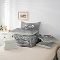 thumbnail image 5 of Feelyou Fashion Grey Bow Bedding Comforter Set 7 Pieces, Chic Sequin Print Full Bedding Set, Princess Style Fitted Sheet Flat Sheet, Super Cozy Bedroom Decorative, 5 of 7